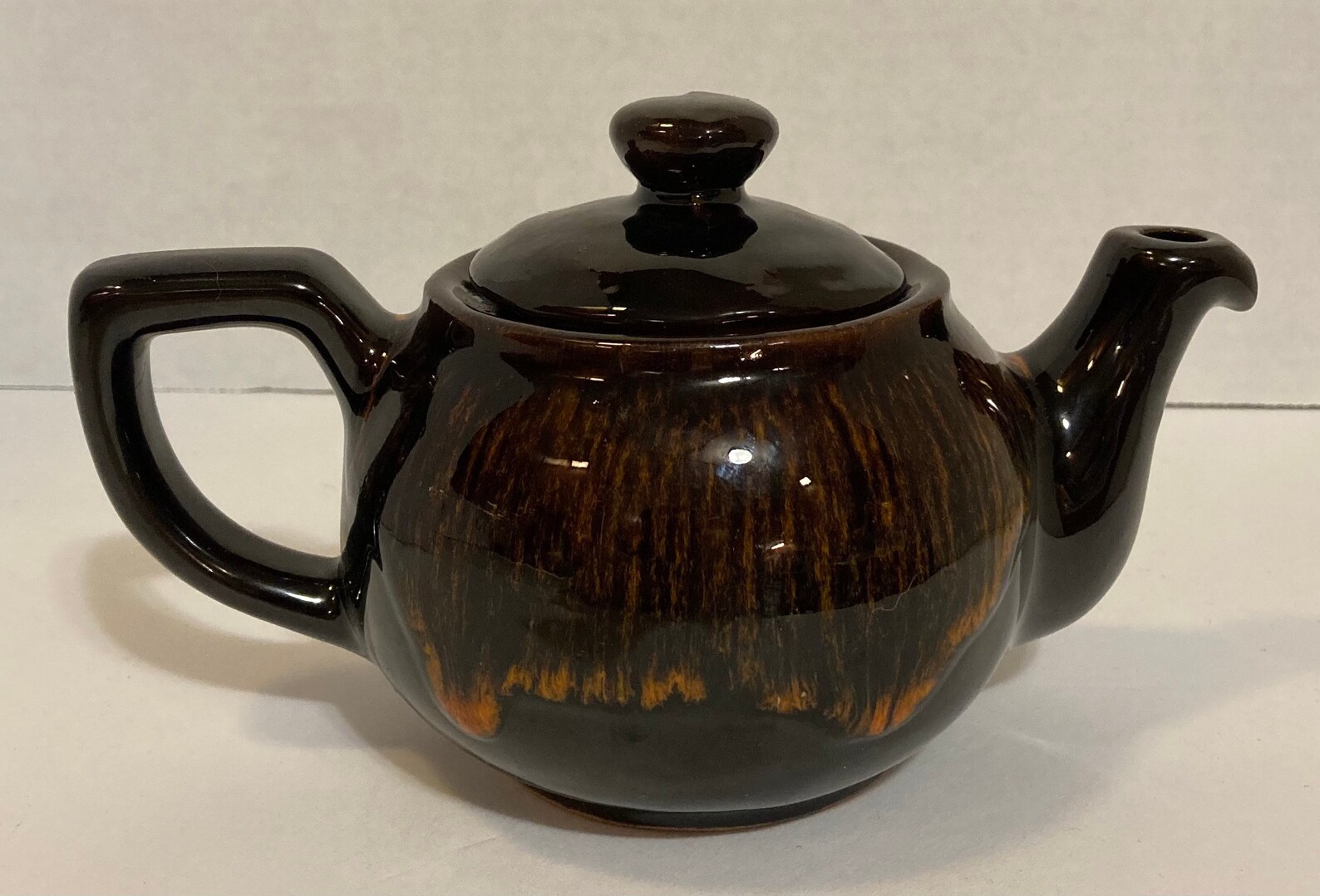 Royal Canadian Art Pottery Teapot Drip Glaze Etsy