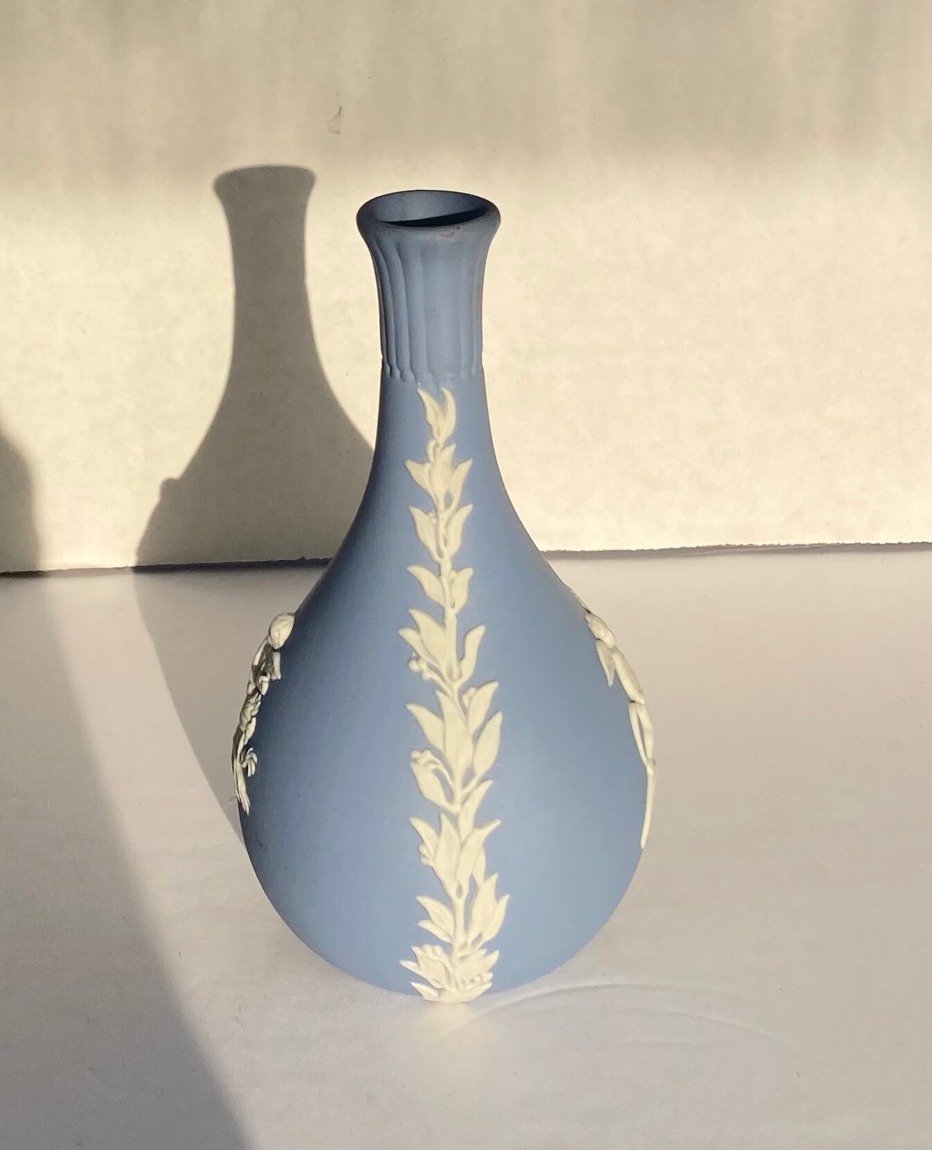 Vintage Blue Wedgwood Vase - Etsy