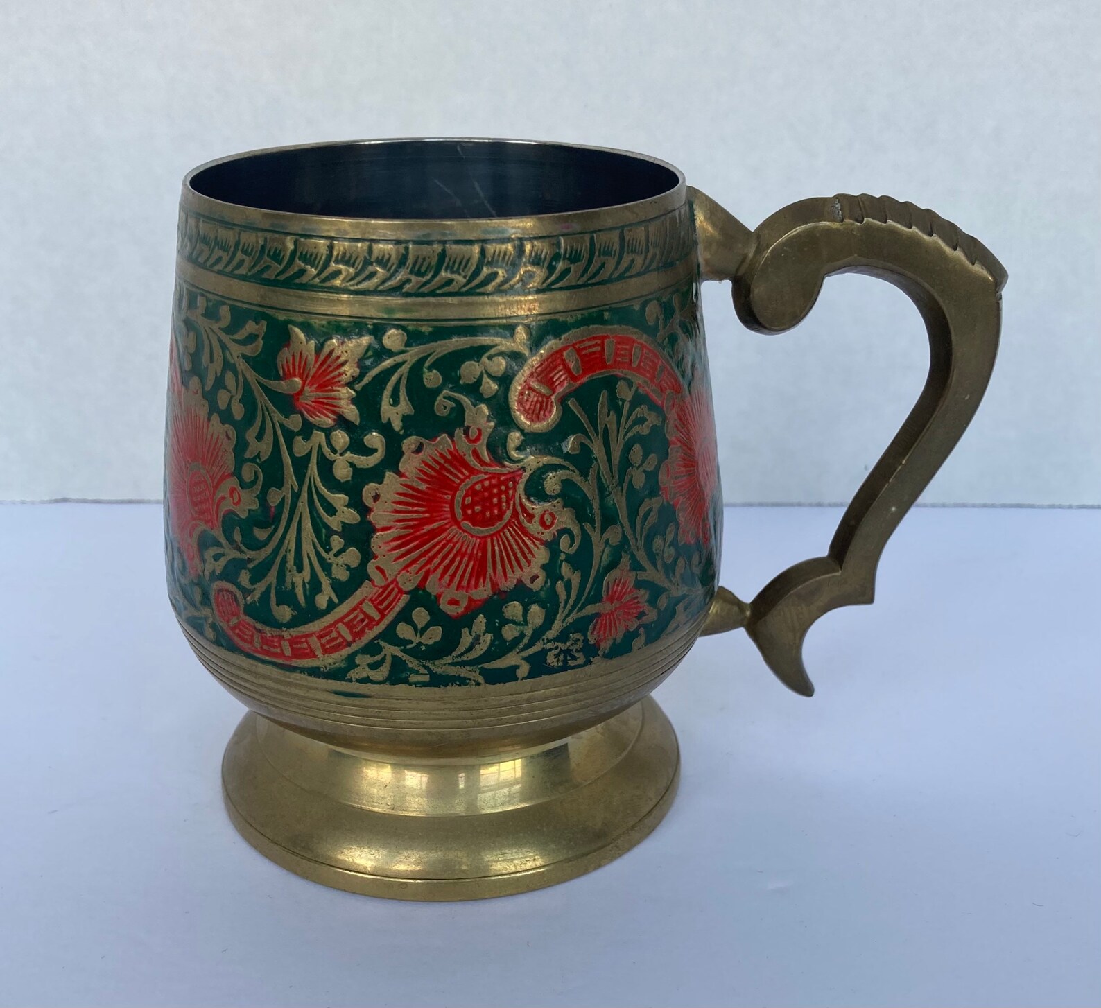 Colorful Brass Mug Made in India Etsy
