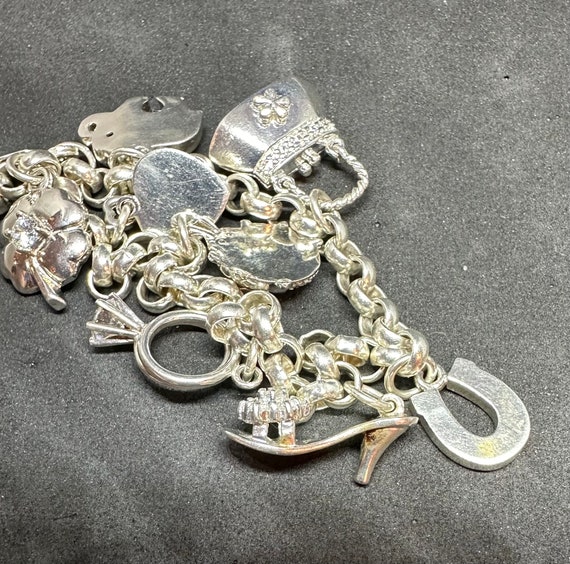 Vintage Sterling Silver “Lucky” Charm Bracelet - image 5
