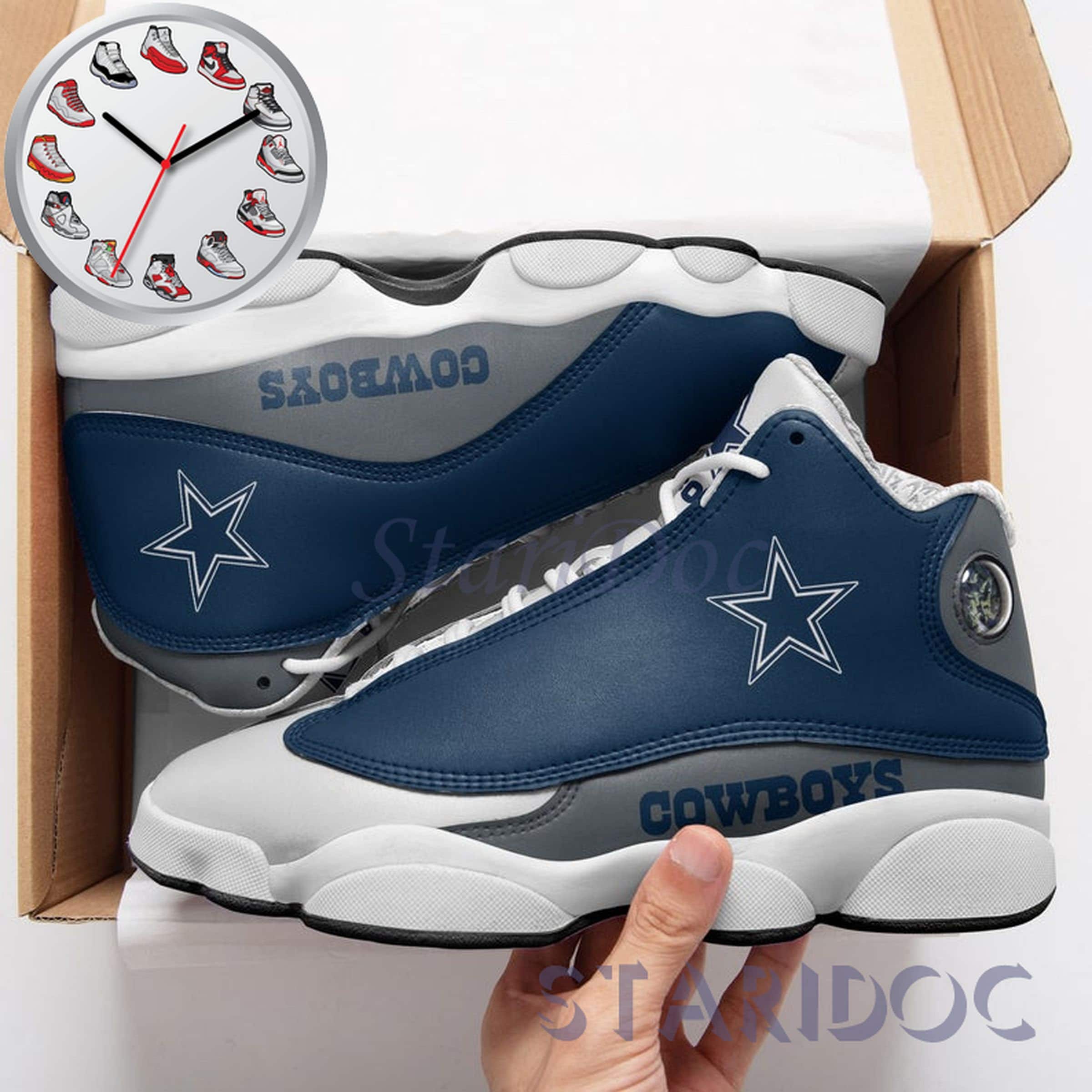 Dallas Cowboys Air Jordan 13 Dallas Cowboys Sneakers Dallas Etsy