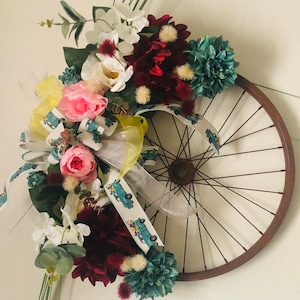 Bicycle full of flowers wreath