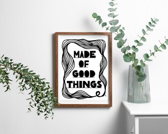 Abstract hand drawn original digital drawing, Affirmations, Inspirational Wall Art, Word Art
