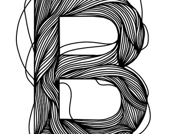 Abstract line drawings, A,  initials, monograms, typography, personalized letters, wall art, modern art, Fine Art Gifts