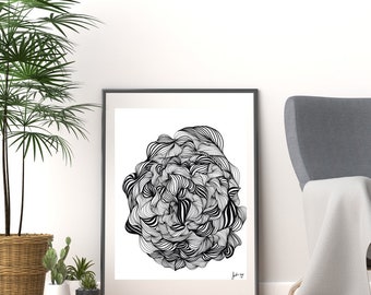 Abstract hand drawn original digital drawing