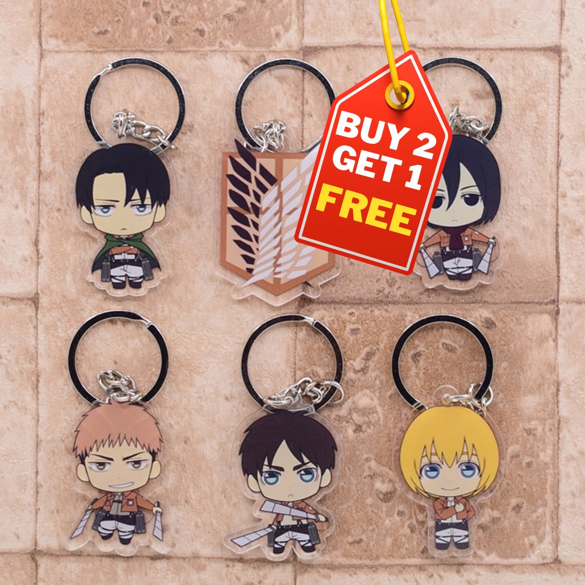 levi attack on titan keychain