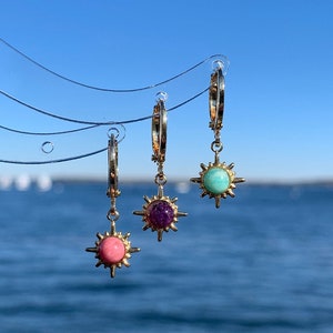 The Sun Stone Charm Earrings