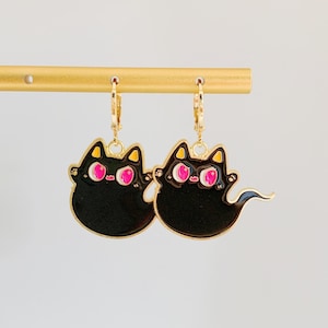 Brincos de fantasma de gato preto de Halloween