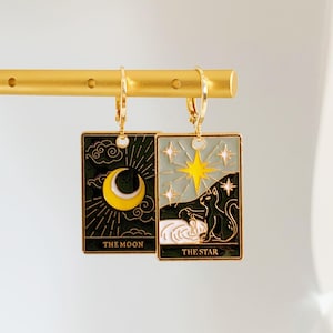 Einzigartige Tarot Karte Huggie Ohrringe