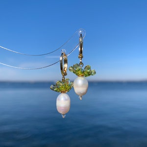 Beaded Pearl Radish Dangle Earrings
