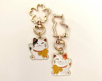 Set di portachiavi unici a forma di gatto fortunato