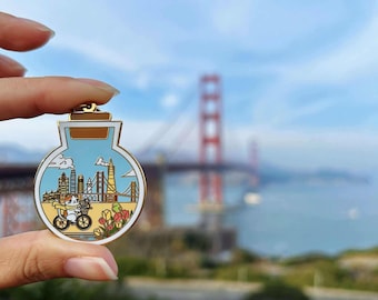 Bike Ride in San Francisco Keychain San Francisco Souvenirs San Francisco Gift