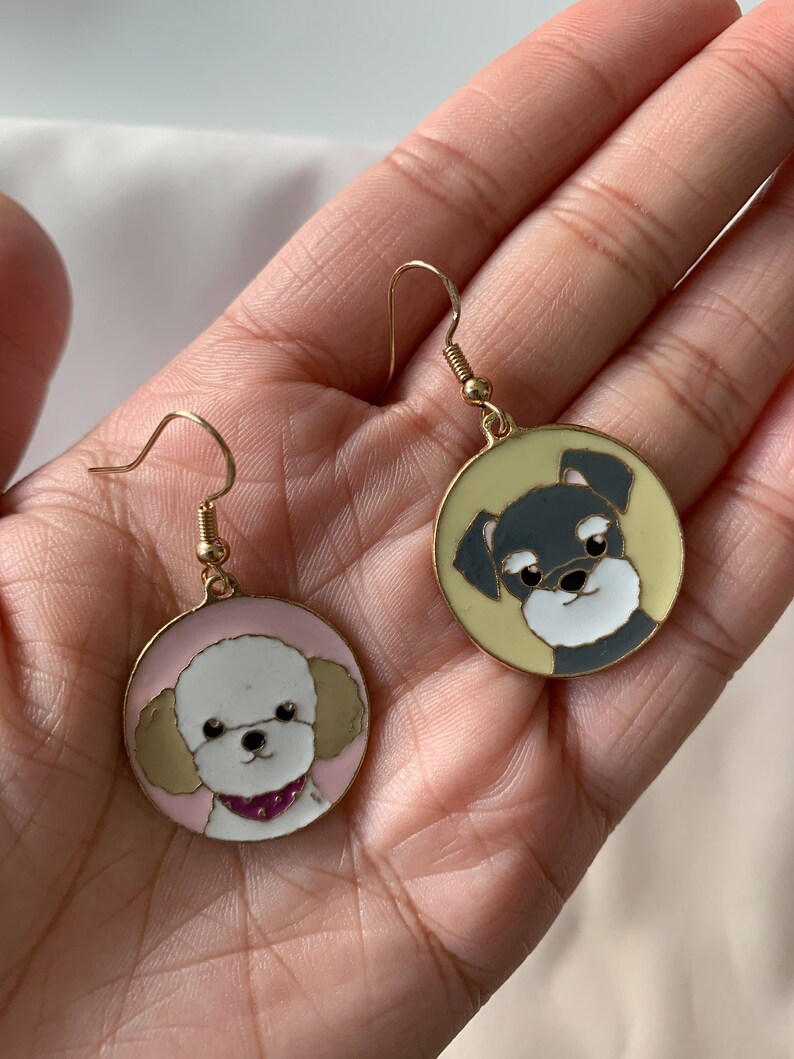 Unique Teddy and Schnauzer Keychains Set Cute Dog Keychain