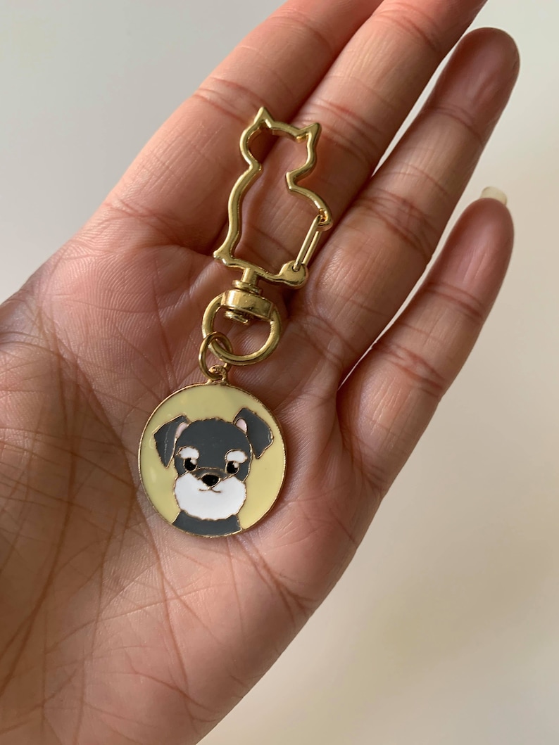 Unique Teddy and Schnauzer Keychains Set Cute Dog Keychain