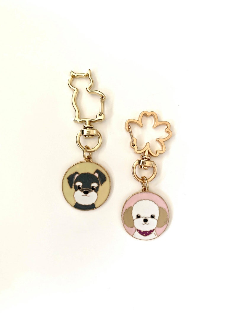 Unique Teddy and Schnauzer Keychains Set Cute Dog Keychain