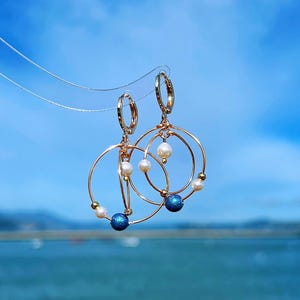 Dainty 14K Gold Plated Galaxy Earrings