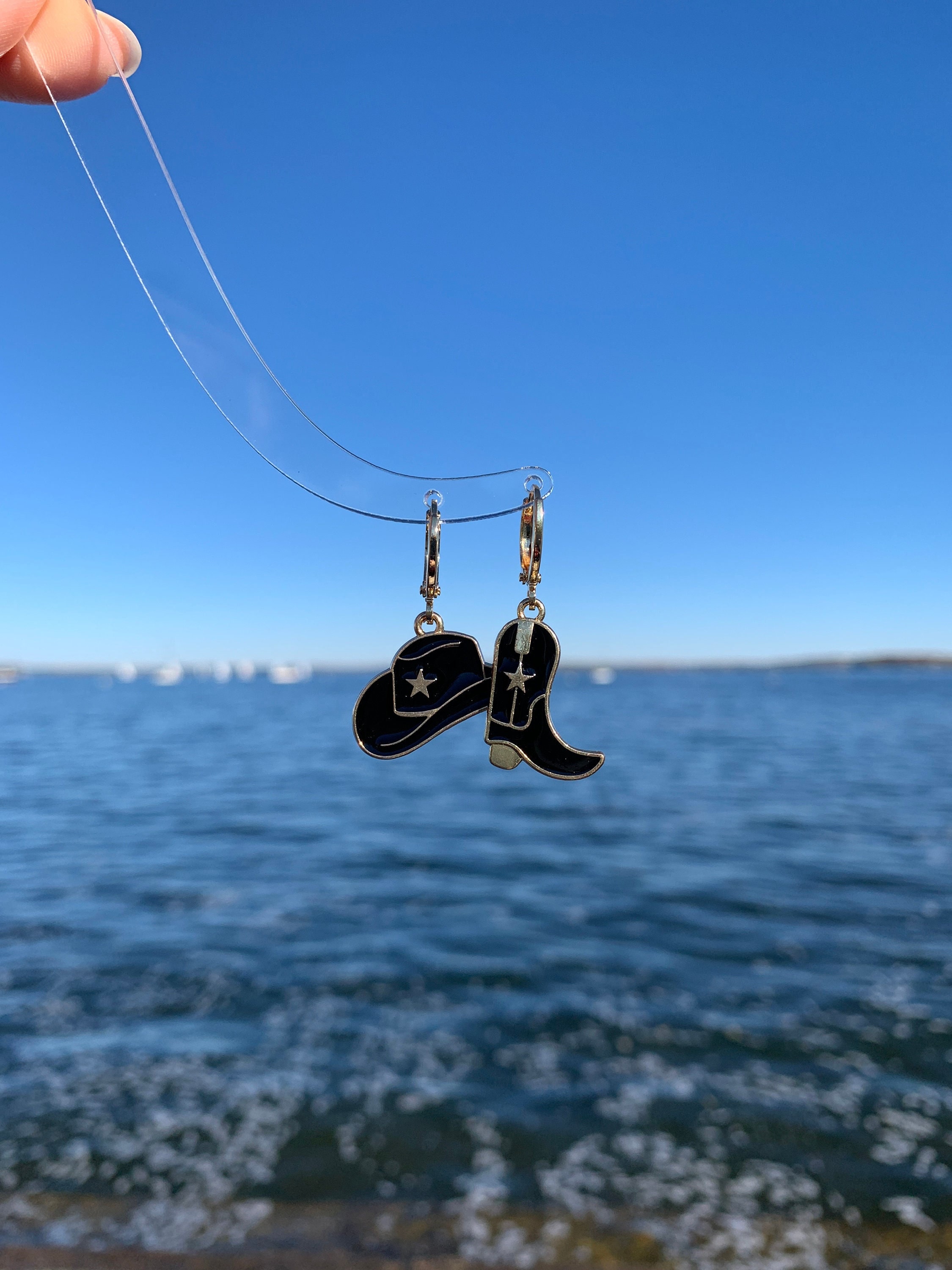Cowboy Boot and Hat Huggie Earrings