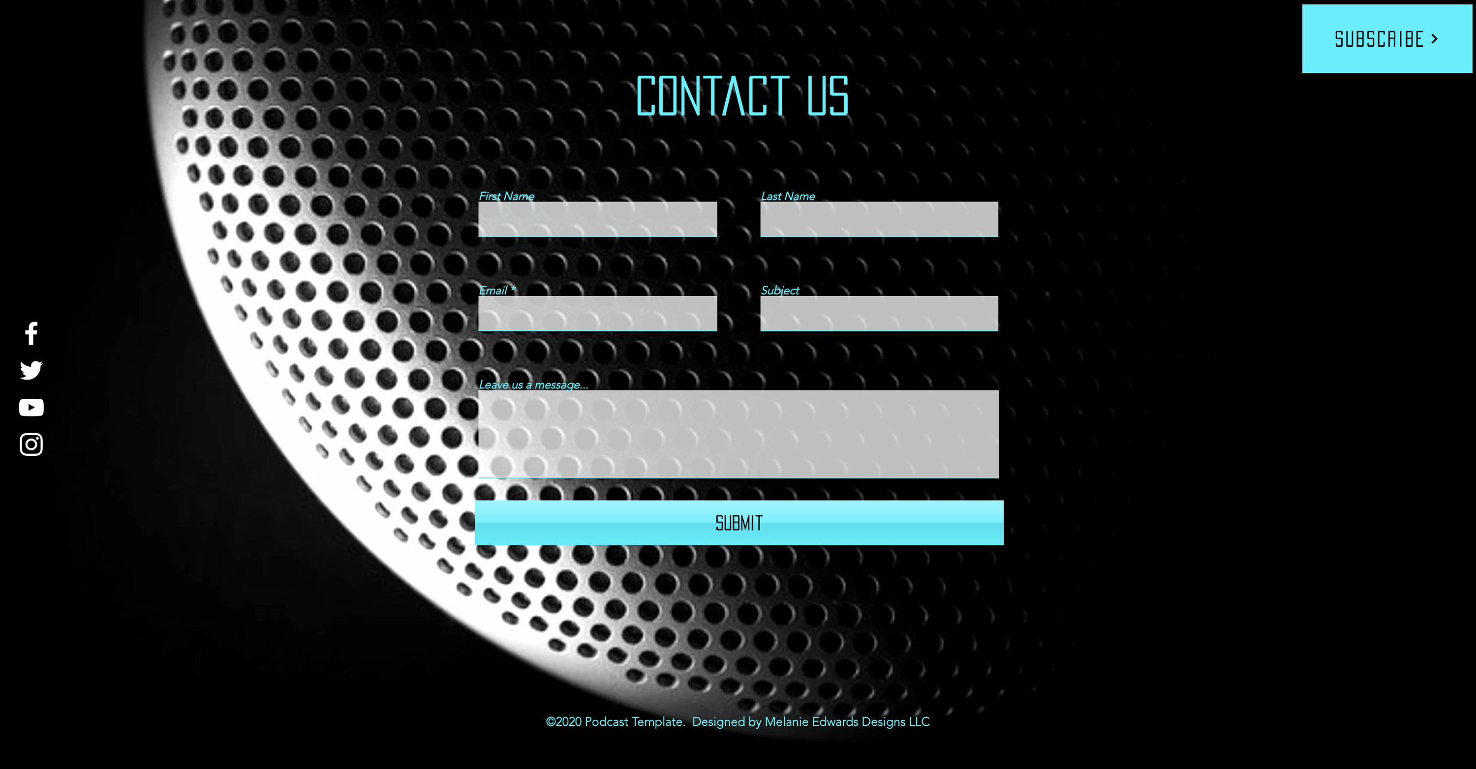 Podcast Wix Website Template, Wix Podcast Theme, Black Website