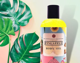 Aceite corporal de piña (Just In) 8oz, Aceite para piel grasa, Aceite para piel seca, Mejor aceite corporal para pieles brillantes