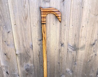 Handcrafted Walking Cane by TPCanes -"The Pilgram"-Exotic Marblewood w/African Blackwood-40"or less