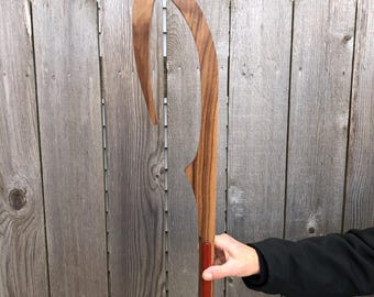 Crozier Staff - Processional Staff - Handcrafted from Walnut and Exotic Padauk wood - 71" tall
