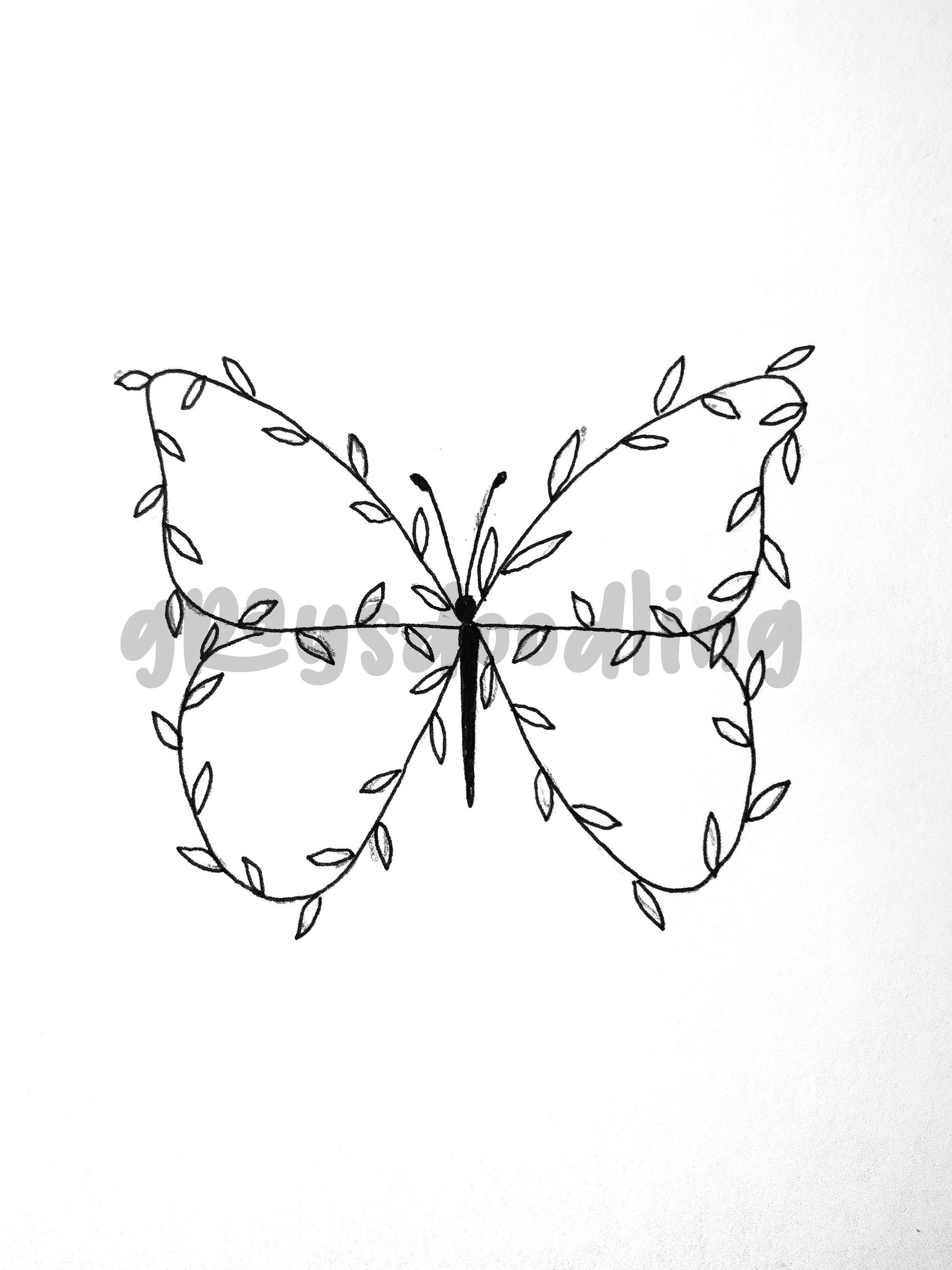 Vine Butterfly Tattoo Commission Etsy