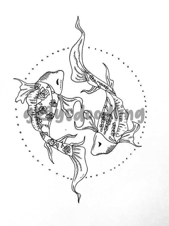 Koi Fish Tattoo Commission | Etsy