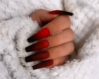 Ruby Red Gradient With Black Tips Model Number Jp911 001 Etsy