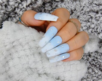Baby Blue Nails Etsy