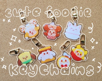 Cute foodie keychains. Cute charms. Cute foodie Accessories