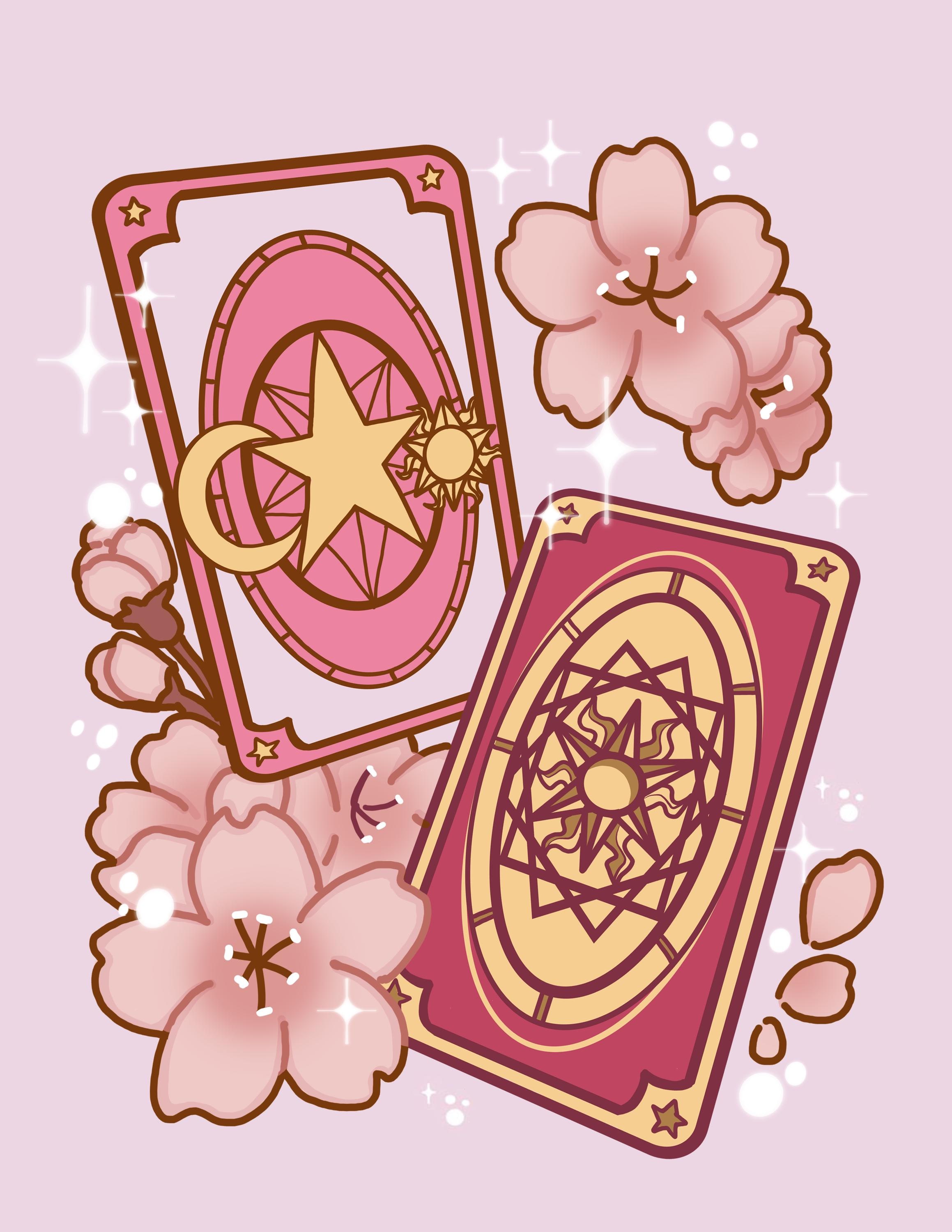 Cute Sakura Anime Art Print Magical Girl Kawaii - Etsy