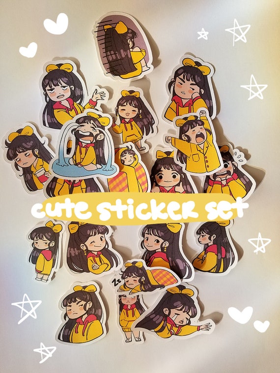Cute Girl Emotions Sticker Sheets