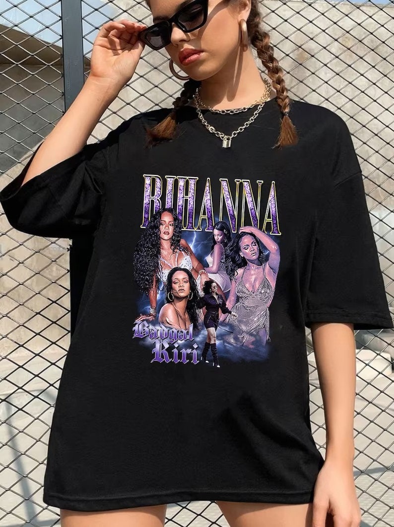 Discover Rihanna Vintage 90s Shirt, Rihanna Bootleg Retro Fan Shirt, Rihanna Music Retro Shirt