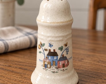 Vintage International Heartland Pepper Shaker | Folk Art Stoneware Country Kitchen