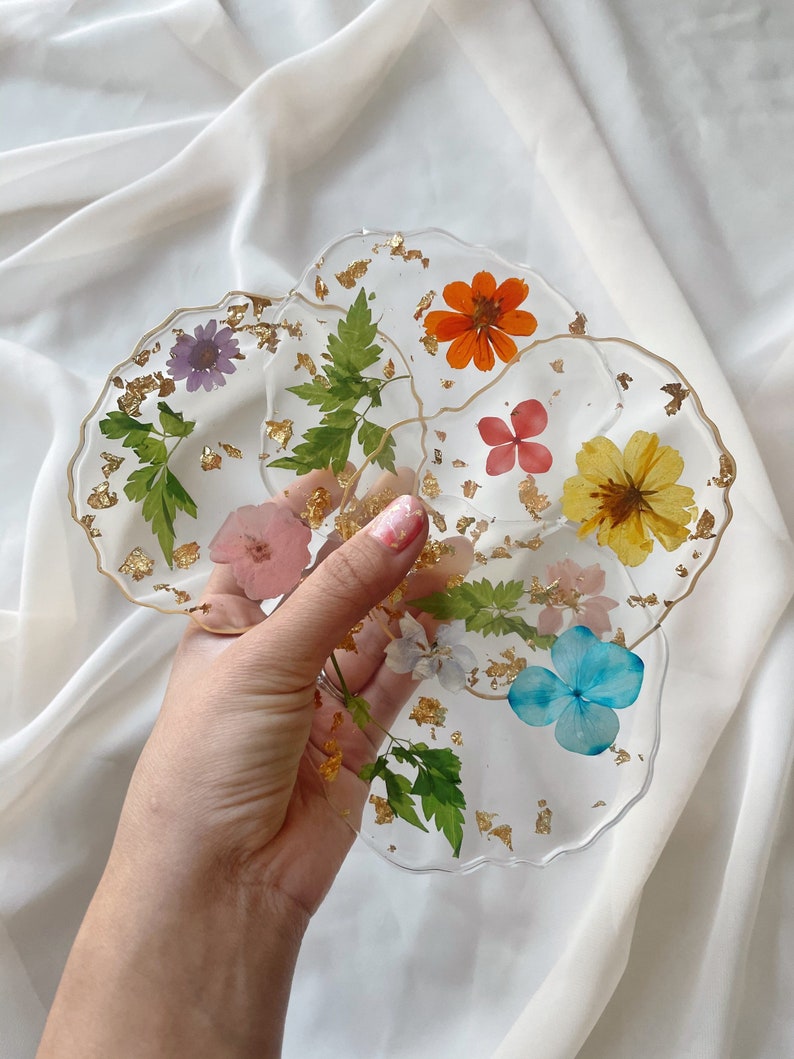 Custom Resin Floral Coaster WITHOUT Pigment/glitter Etsy