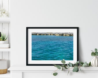 Coastal Bahamas Wall Art, Tropical Decor, Turquoise Water, Highborne Cay Cut, Ocean Photography, Summer Print