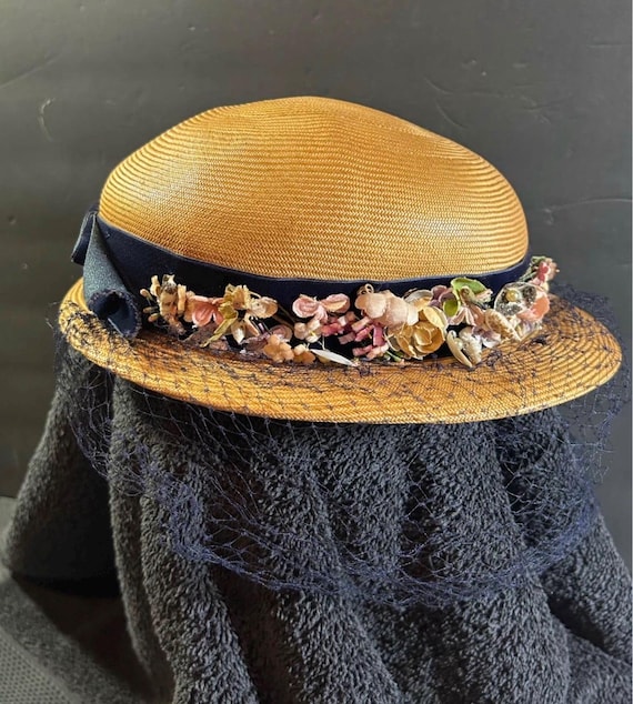 vintage straw boater hat from the 1940s-1950s by … - image 4