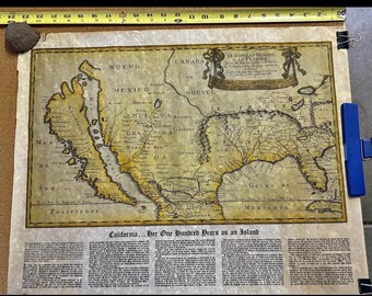 Le Nouveau Mexique wt La Florida Limited Edition Lithograph Map 23.5”x19”