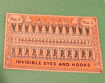 Alice “Invisible Eyes and Hooks” No. 3 card (early–mid 20th century, likely 1920s–1940s).