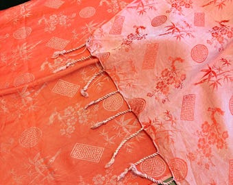 Chinese silk scarf or table runnner  64 x 17