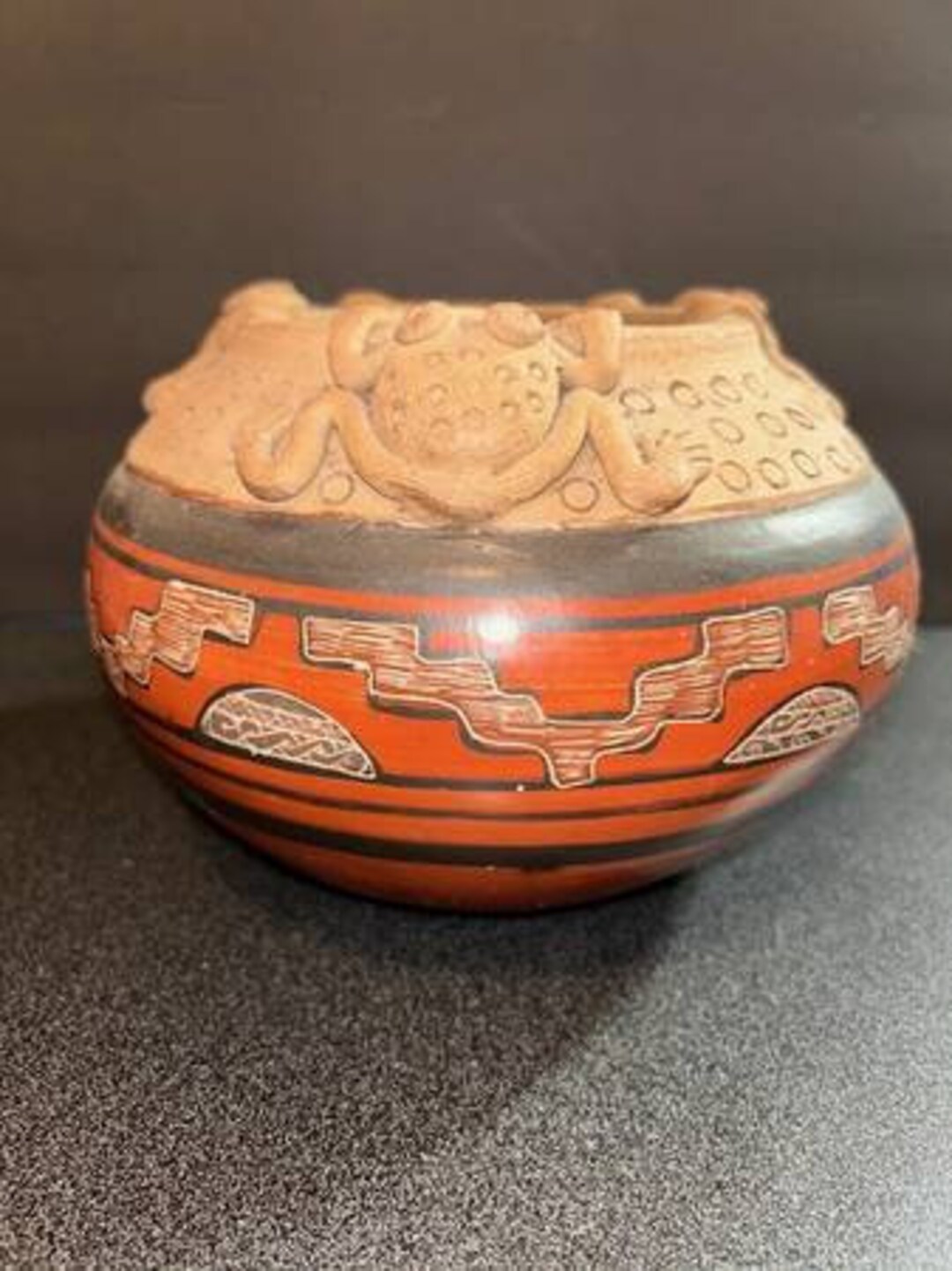 SIGNED Costa Rica Guaitil Frog Rim Pottery Vase Hand Crafted Etsy