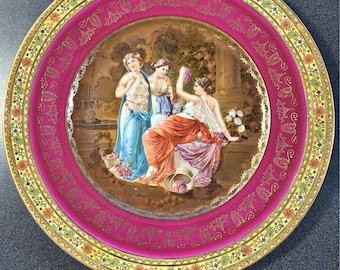 Set of 3 Vintage Rembrandt Czechoslovakia Hand painted 10 7/8” Plates