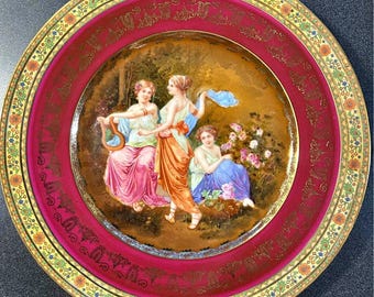Set of 3 Vintage Rembrandt Czechoslovakia Hand painted 10 7/8” Plates