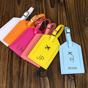 Personalized Leather Luggage Tag Personalized Travel Gift for Her Custom Luggage Tags Wedding Bridesmaid gift Honeymoon Gifts Wedding Favors
