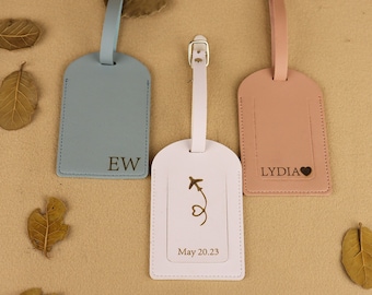 Personalized Leather Monogrammed Luggage Tags Wedding Passport Cover Custom Luggage Tag Best Friend/Bridesmaid Gift Wedding Travel Gift