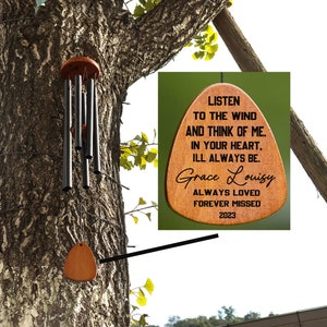 Personalized Listen to the Wind Memorial Chime | Personalized Memorial Wind Chime | In Memory of Wind Chime | Personalized Wind Chime