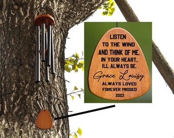 Personalized Listen to the Wind Memorial Chime | Personalized Memorial Wind Chime | In Memory of Wind Chime | Personalized Wind Chime