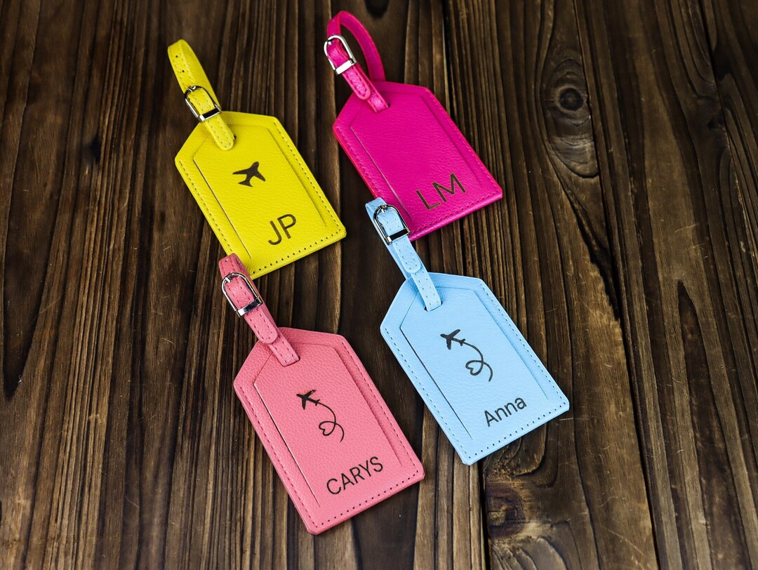 Monogrammed Luggage Tags Wedding Personalized Leather Luggage Tag