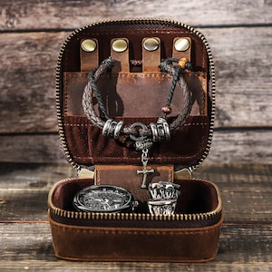 Mens Leather Jewelry Box