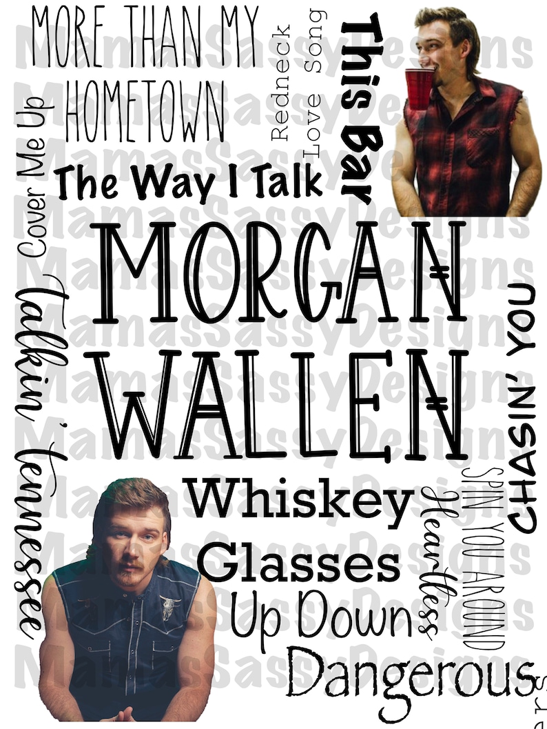 Morgan Wallen Fan Sheet Morgan Wallen PNG Fan sheet for | Etsy